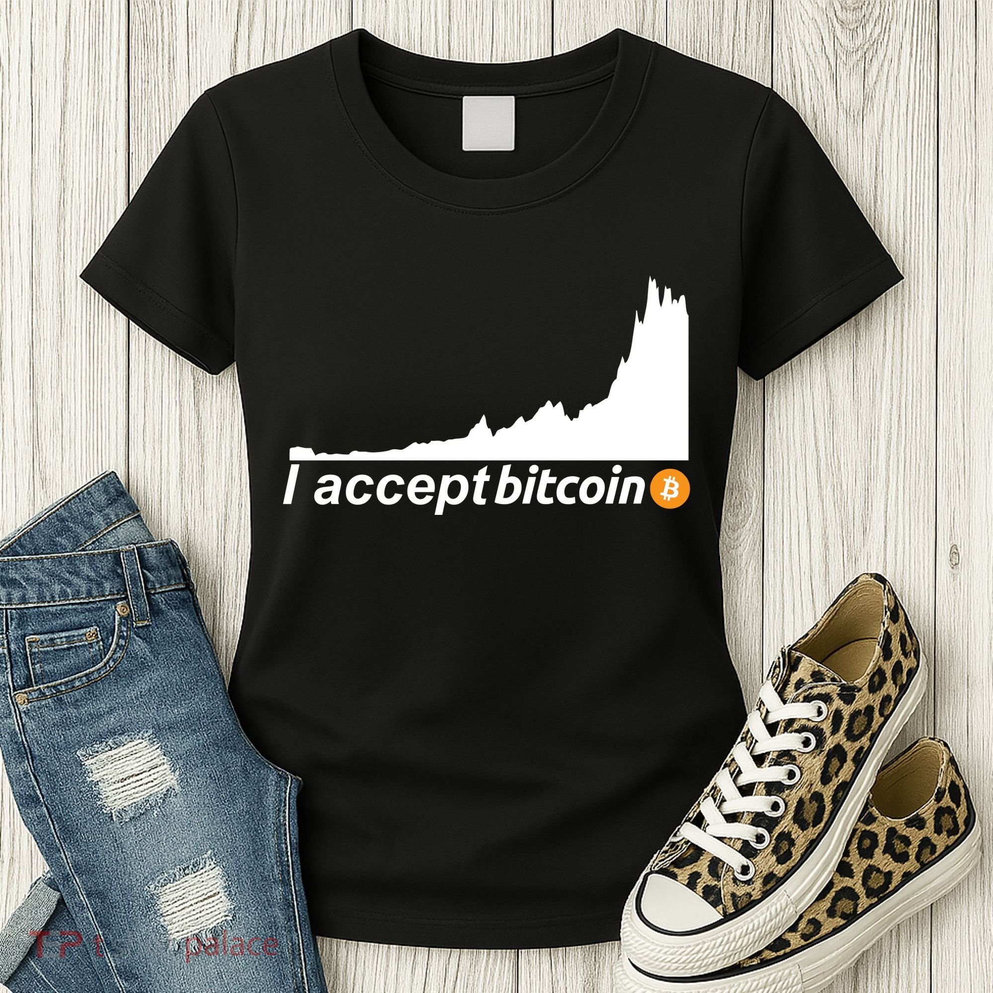I Accept Bitcoin Crypto Currency Women's T-Shirt