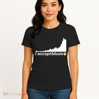 I Accept Bitcoin Crypto Currency Women's T-Shirt thumb 4