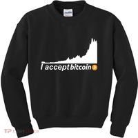 I Accept Bitcoin Crypto Currency Kids Sweatshirt thumb 0