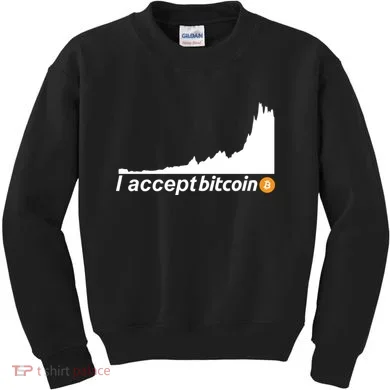 I Accept Bitcoin Crypto Currency Kids Sweatshirt
