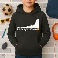 I Accept Bitcoin Crypto Currency Kids Hoodie thumb 2