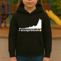 I Accept Bitcoin Crypto Currency Kids Hoodie thumb 3