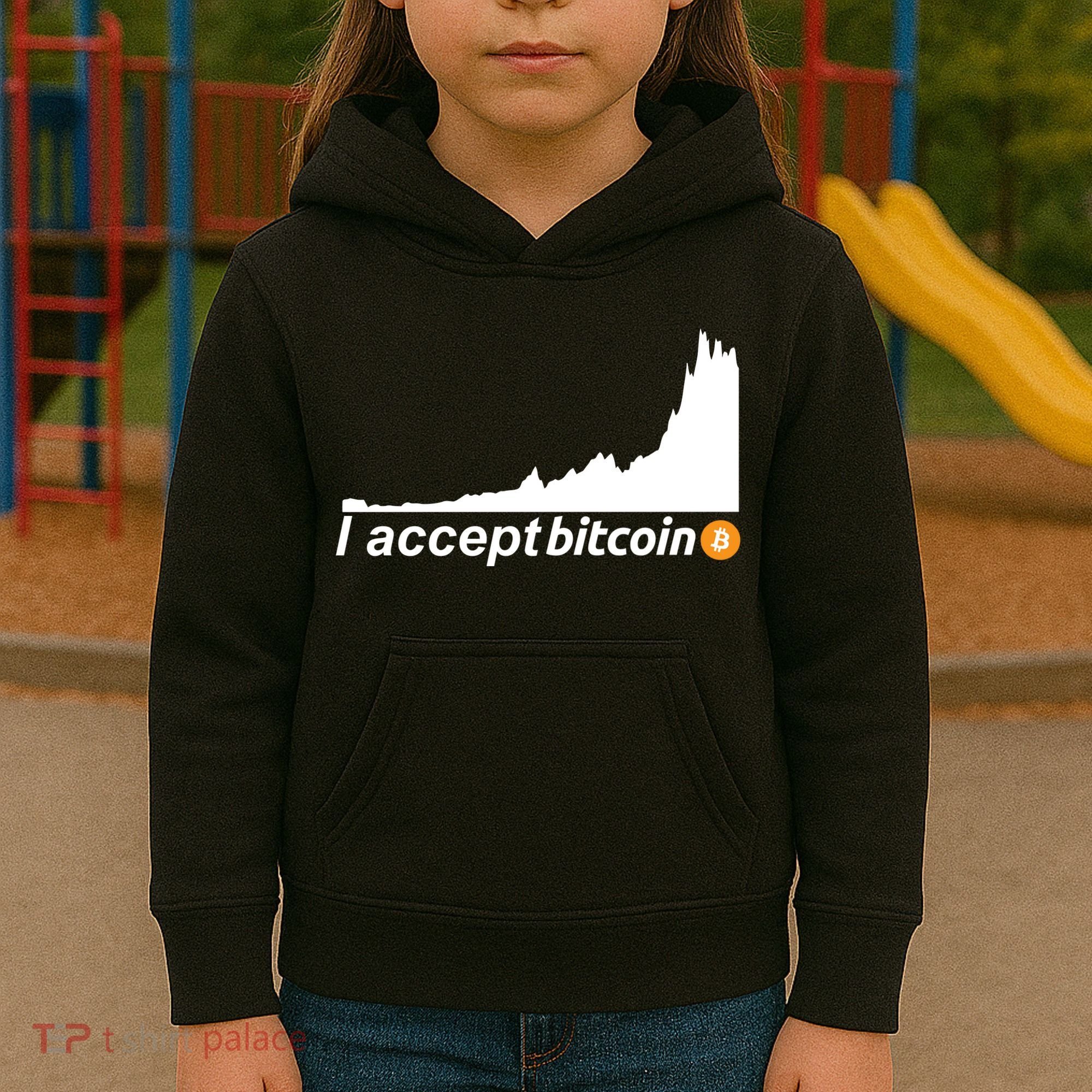 I Accept Bitcoin Crypto Currency Kids Hoodie