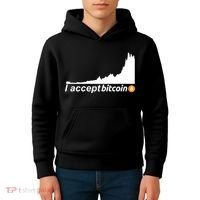 I Accept Bitcoin Crypto Currency Kids Hoodie thumb 4