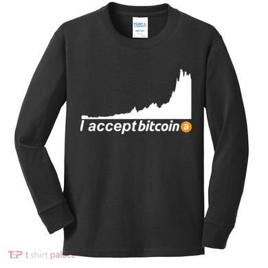 I Accept Bitcoin Crypto Currency Kids Long Sleeve Shirt
