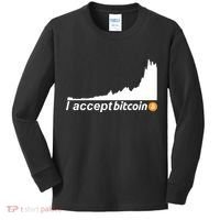 I Accept Bitcoin Crypto Currency Kids Long Sleeve Shirt thumb 0