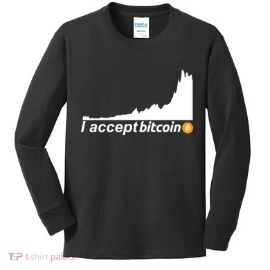I Accept Bitcoin Crypto Currency Kids Long Sleeve Shirt