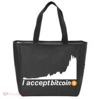 I Accept Bitcoin Crypto Currency Tote Bag thumb 0