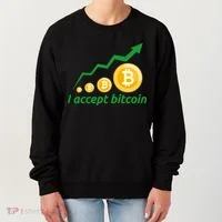I Accept Bitcoin Graph Logo Women's Sweatshirt thumb 0