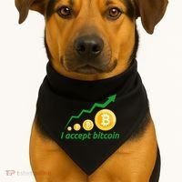 I Accept Bitcoin Graph Logo USA-Made Doggie Bandana thumb 1