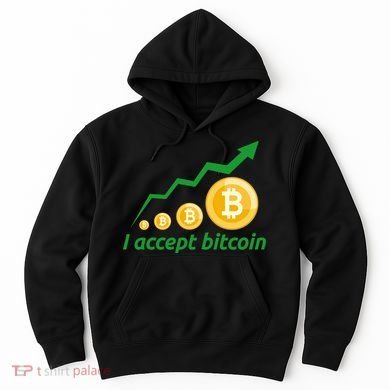 I Accept Bitcoin Graph Logo Hoodie