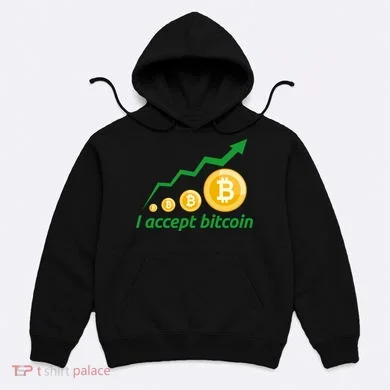I Accept Bitcoin Graph Logo Hoodie