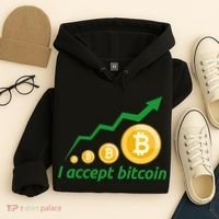 I Accept Bitcoin Graph Logo Hoodie thumb 4