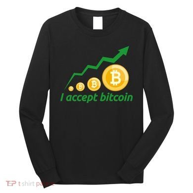I Accept Bitcoin Graph Logo Long Sleeve Shirt