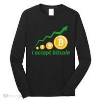 I Accept Bitcoin Graph Logo Long Sleeve Shirt thumb 0
