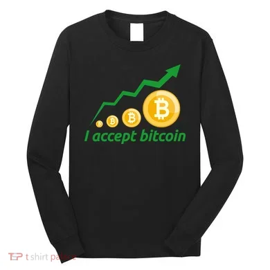 I Accept Bitcoin Graph Logo Long Sleeve Shirt