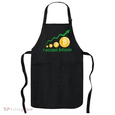 I Accept Bitcoin Graph Logo Apron