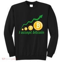 I Accept Bitcoin Graph Logo Sweatshirt thumb 0