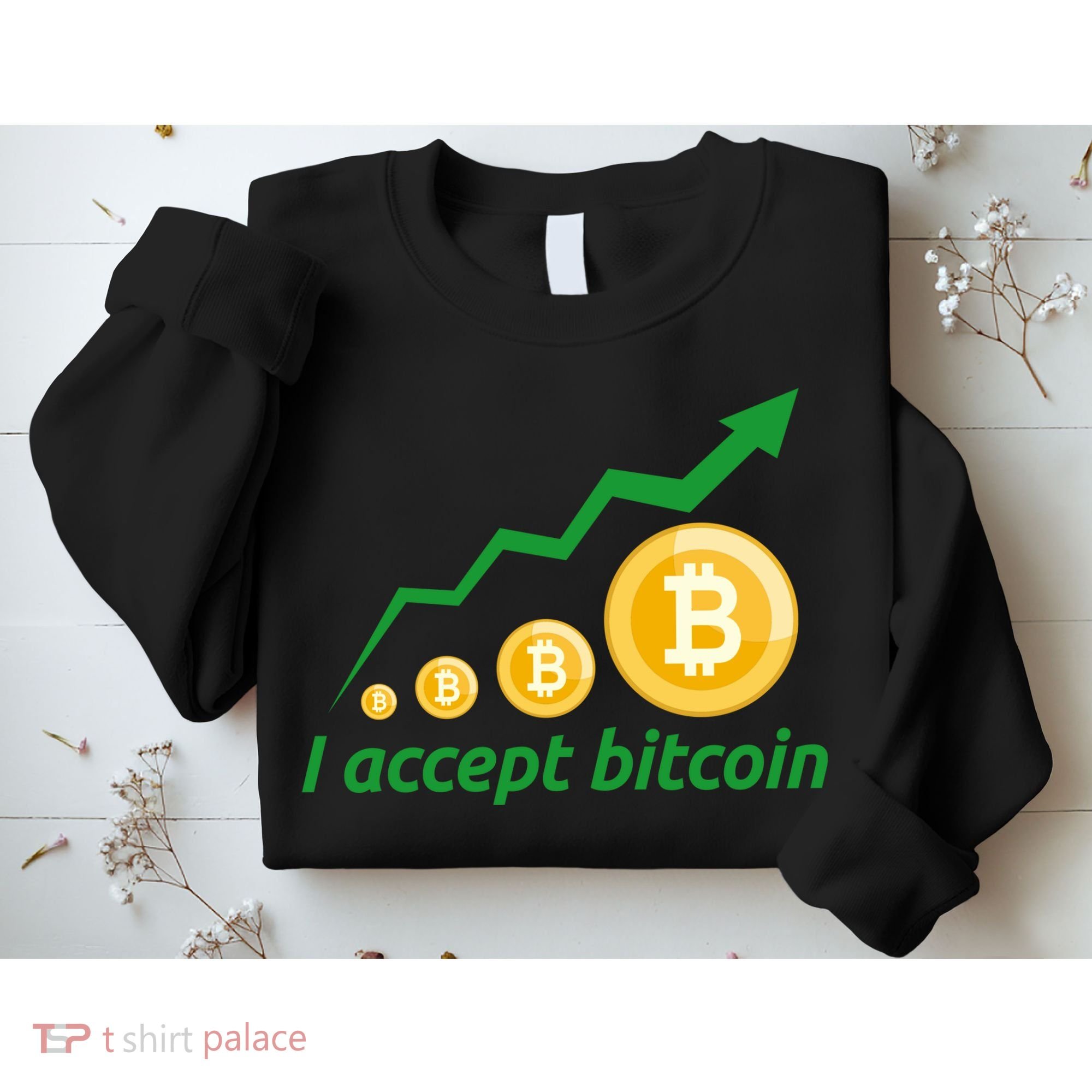 I Accept Bitcoin Graph Logo Sweatshirt