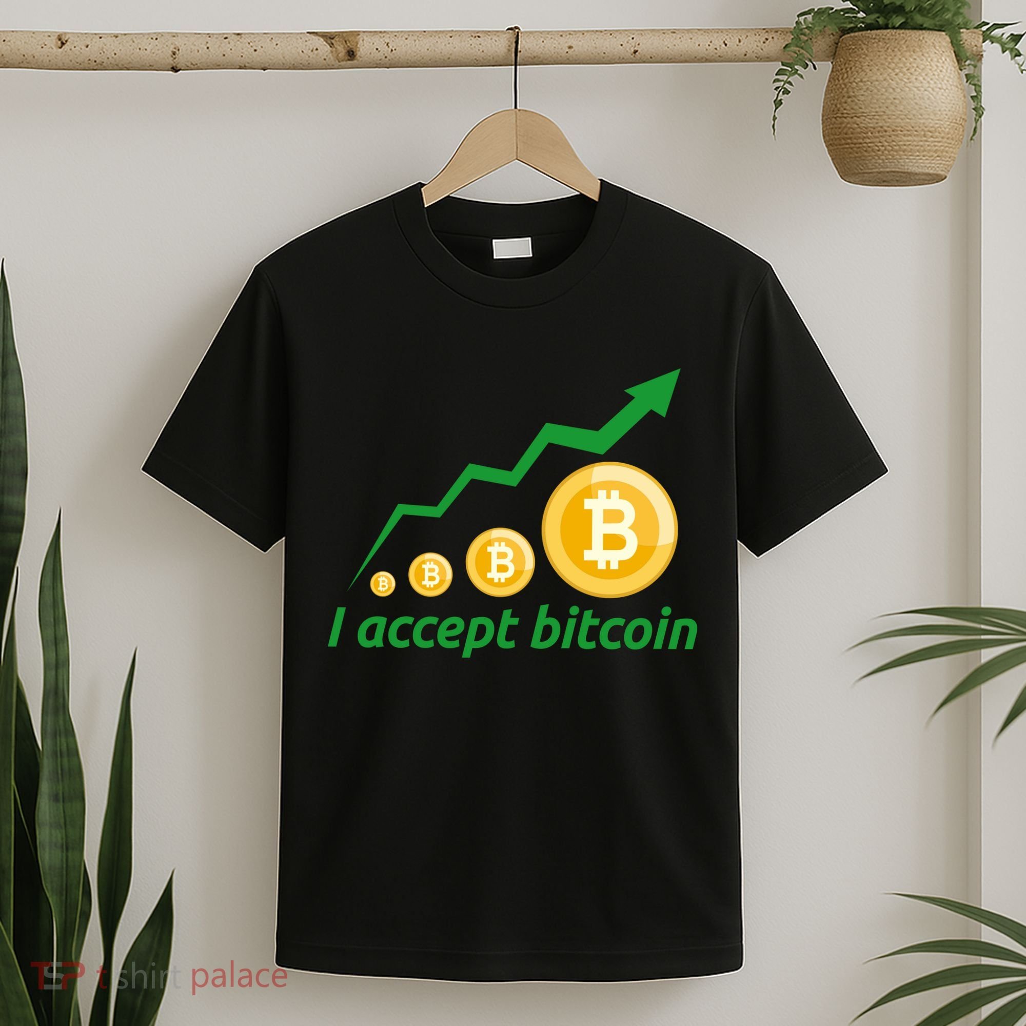 I Accept Bitcoin Graph Logo T-Shirt