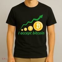 I Accept Bitcoin Graph Logo T-Shirt thumb 3