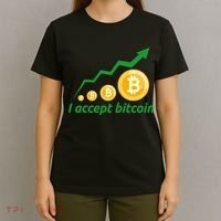 I Accept Bitcoin Graph Logo T-Shirt thumb 4