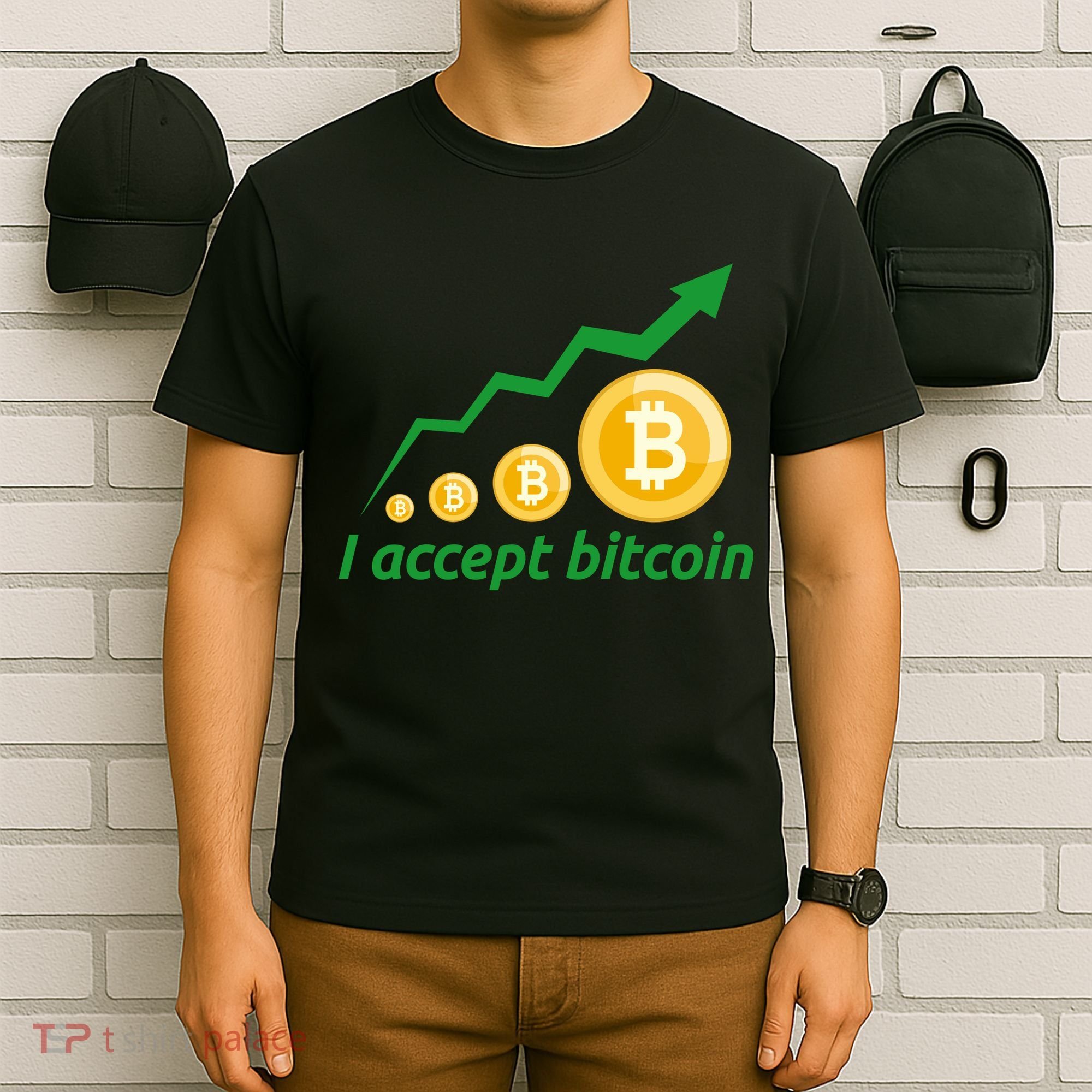 I Accept Bitcoin Graph Logo T-Shirt