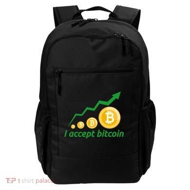 I Accept Bitcoin Graph Logo Backpack