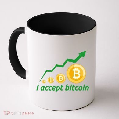 I Accept Bitcoin Graph Logo Coffee Mug