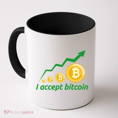 I Accept Bitcoin Graph Logo Coffee Mug