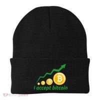 I Accept Bitcoin Graph Logo Beanie thumb 0