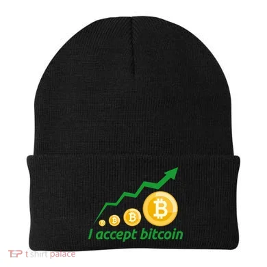 I Accept Bitcoin Graph Logo Beanie