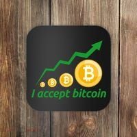I Accept Bitcoin Graph Logo Coaster thumb 0