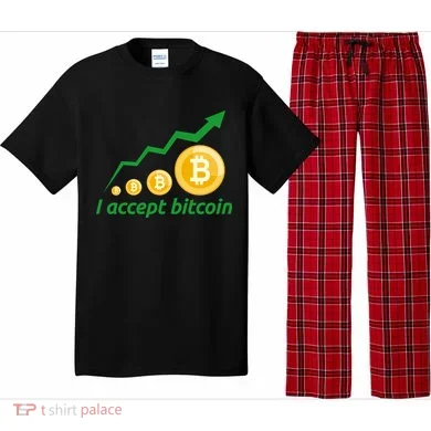 I Accept Bitcoin Graph Logo Pajama Set
