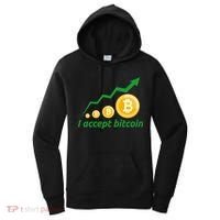 I Accept Bitcoin Graph Logo Women's Hoodie thumb 0