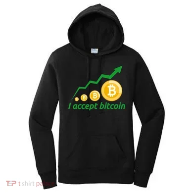I Accept Bitcoin Graph Logo Women's Hoodie