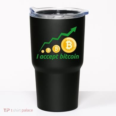 I Accept Bitcoin Graph Logo Tumbler