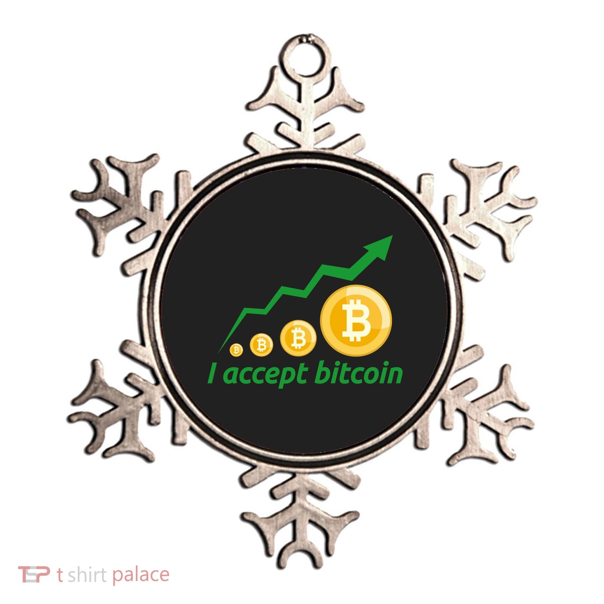 I Accept Bitcoin Graph Logo Ornament