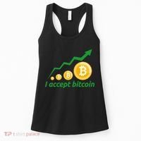 I Accept Bitcoin Graph Logo Women's Tank Top thumb 0