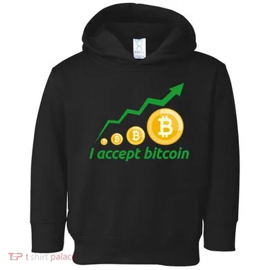 I Accept Bitcoin Graph Logo Toddler Hoodie