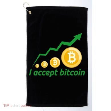I Accept Bitcoin Graph Logo Golf Towel