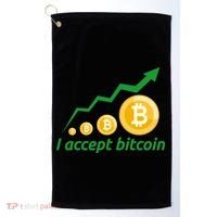 I Accept Bitcoin Graph Logo Golf Towel thumb 0