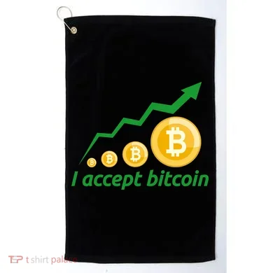 I Accept Bitcoin Graph Logo Golf Towel