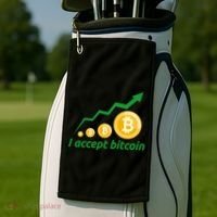I Accept Bitcoin Graph Logo Golf Towel thumb 2