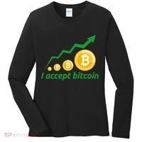 I Accept Bitcoin Graph Logo Women's Long Sleeve Shirt thumb 0