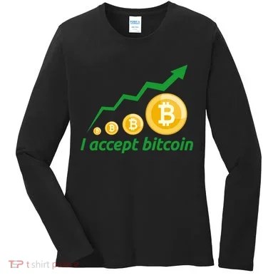 I Accept Bitcoin Graph Logo Women's Long Sleeve Shirt