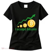I Accept Bitcoin Graph Logo Women's T-Shirt thumb 0