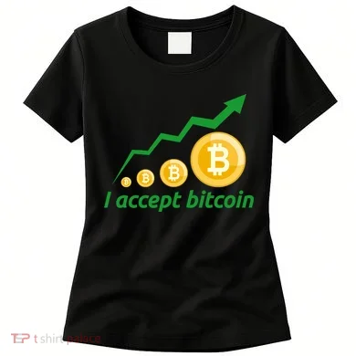 I Accept Bitcoin Graph Logo Women's T-Shirt