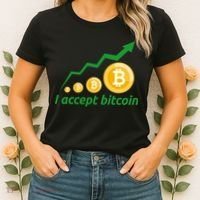 I Accept Bitcoin Graph Logo Women's T-Shirt thumb 2