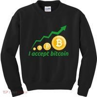 I Accept Bitcoin Graph Logo Kids Sweatshirt thumb 0